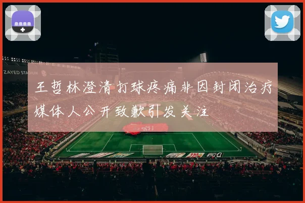 王哲林澄清打球疼痛非因封闭治疗媒体人公开致歉引发关注